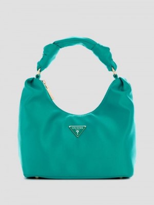 Guess Velina Satin Hobo Bag Grijs | GUESS-SN29153