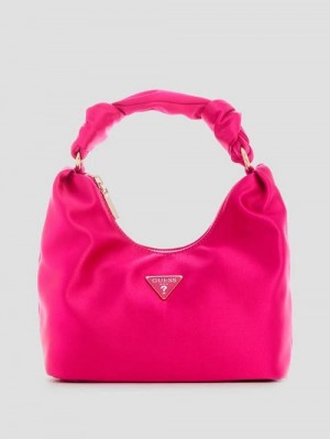 Guess Velina Satin Hobo Bag Roze | GUESS-SN29109