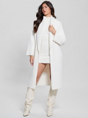Guess Vero Fuzzy Sweater Dress Wit | GUESS-SN26933