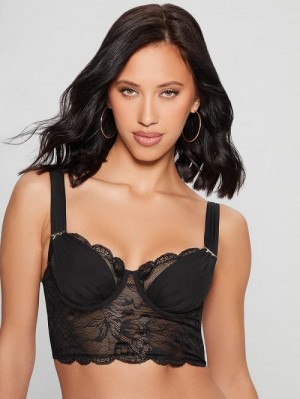 Guess Vesna Lace Bustier Zwart | GUESS-SN27176