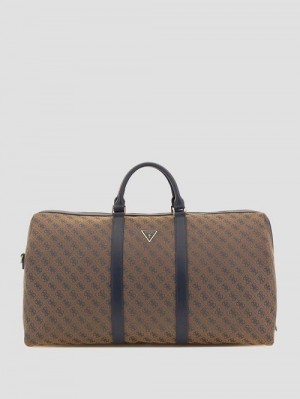 Guess Vezzola Jacquard Weekender Bag Blauw | GUESS-SN31699