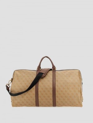 Guess Vezzola Smart Large Weekender Bag Beige | GUESS-SN31690