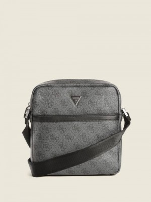 Guess Vezzola Smart Top Zip Square Crossbody Zwart | GUESS-SN31734