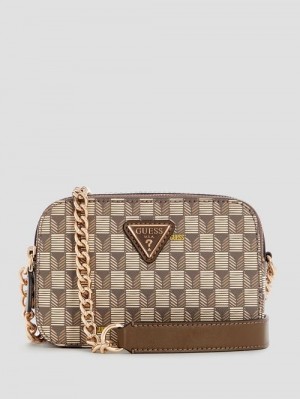 Guess Vikky II Crossbody Camera Bag Bruin | GUESS-SN28814