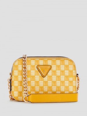 Guess Vikky II Crossbody Camera Bag Geel | GUESS-SN28928