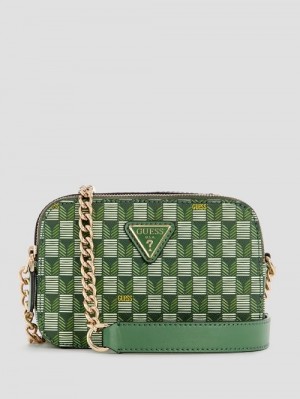 Guess Vikky II Crossbody Camera Bag Groen | GUESS-SN28894