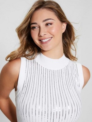 Guess Vivian Sequin Tank Top Wit | GUESS-SN27367