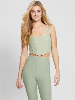 Guess Washed Crop Top Groen | GUESS-SN28339