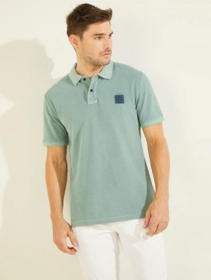 Guess Washed Polo Groen | GUESS-SN31089
