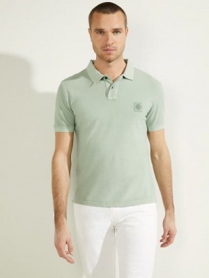 Guess Washed Polo Groen | GUESS-SN31205