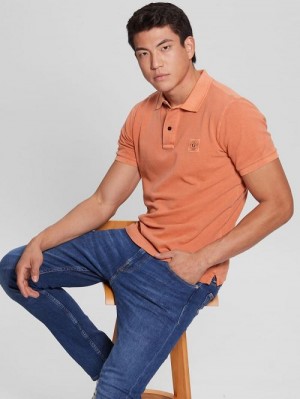 Guess Washed Polo Oranje | GUESS-SN31203