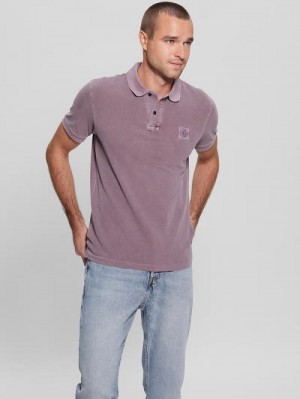 Guess Washed Polo Paars | GUESS-SN31088