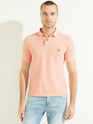 Guess Washed Polo Roze | GUESS-SN31097