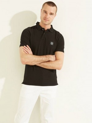 Guess Washed Polo Zwart | GUESS-SN31173