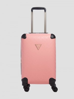 Guess Wilder Debossed 20" 8-Wheel Suitcase Roze | GUESS-SN30127