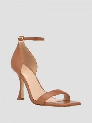 Guess Yael Leather Heels Bruin | GUESS-SN29793