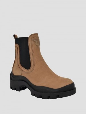 Guess Yesses Signature Chelsea Booties Beige | GUESS-SN29954