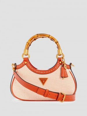 Guess Zabry Mini Satchel Oranje | GUESS-SN28906