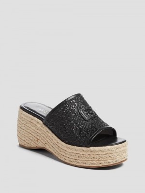 Guess Zakki Espadrille Sandals Zwart | GUESS-SN29601