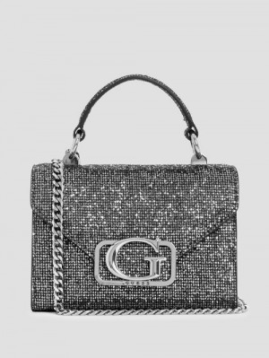 Guess Zalina Mini Glitter Top-Handle Bag Metal | GUESS-SN28666
