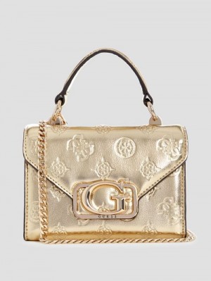 Guess Zalina Mini Top-Handle Bag Goud | GUESS-SN28664
