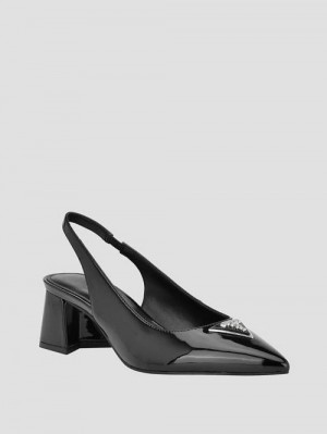 Guess Zanda Slingback Block Heels Zwart | GUESS-SN29868