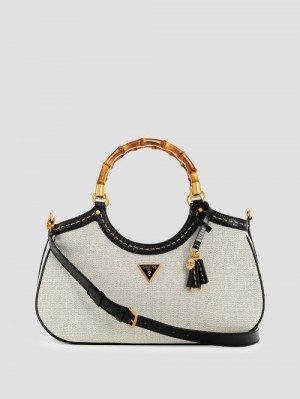Guess Zarby Large Satchel Zwart | GUESS-SN28757