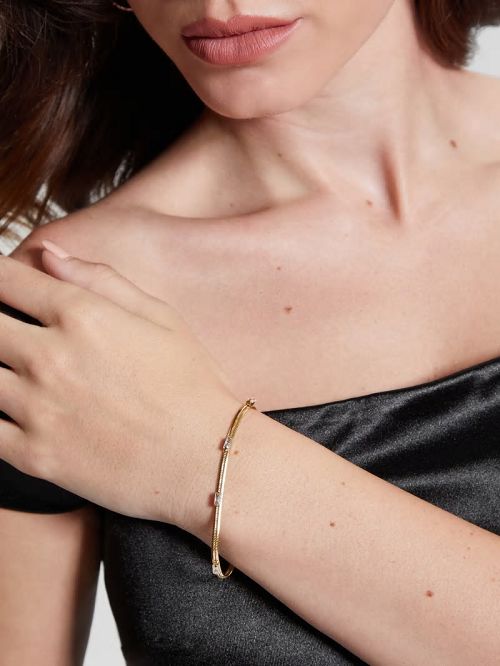 Guess 14K Gold-Plated Baguette Snake Chain Bracelet Goud | GUESS-SN30319