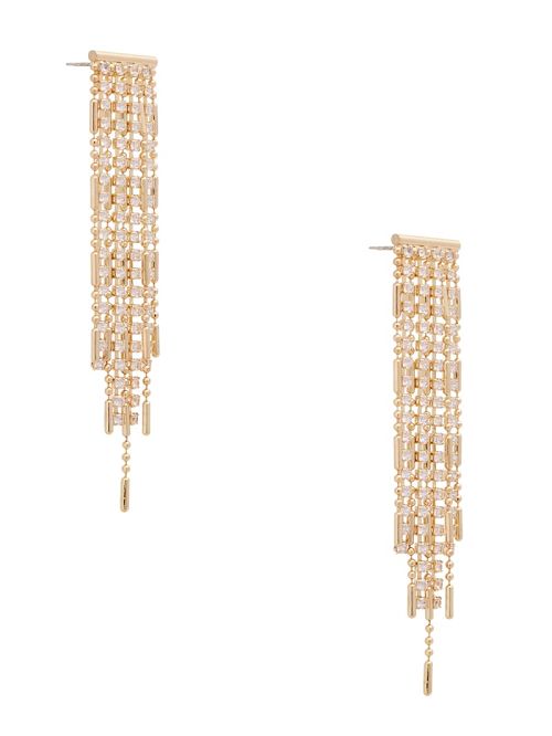 Guess 14K Gold-Plated Chain Fringe Earrings Goud | GUESS-SN30287
