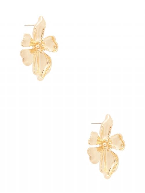 Guess 14K Gold-Plated Floral Stud Earrings Goud | GUESS-SN30285