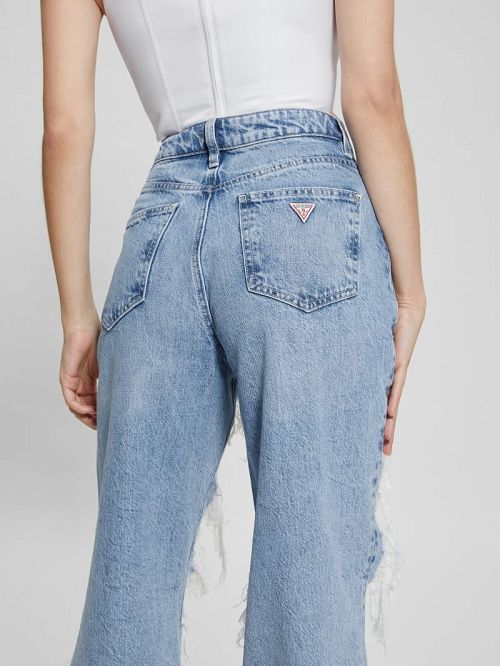 Guess 90s Ankle High-Rise Pants Blauw | GUESS-SN26627