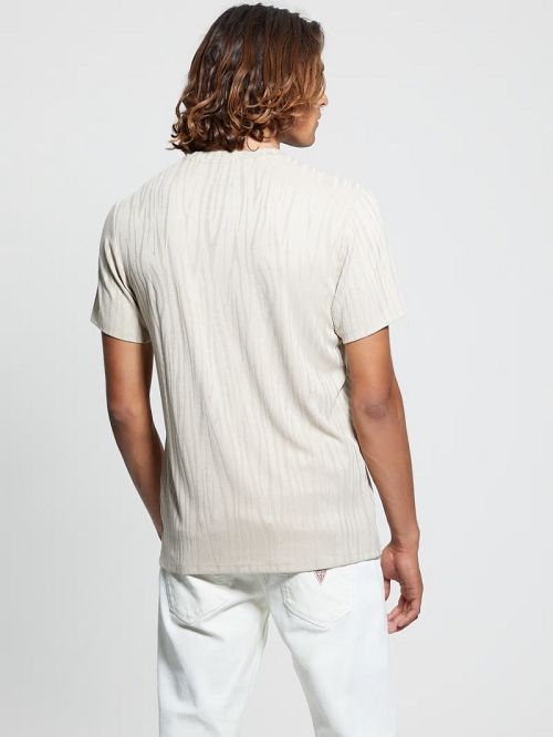 Guess Abstract Granada Jacquard Tee Beige | GUESS-SN30624