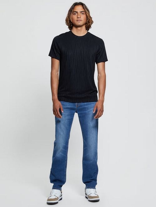 Guess Abstract Granada Jacquard Tee Zwart | GUESS-SN30562