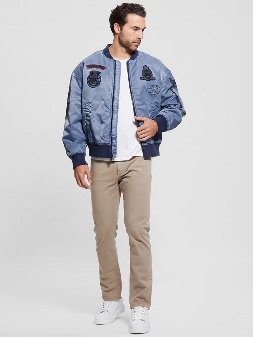 Guess Ace Twill Flight Jacket Blauw | GUESS-SN30772