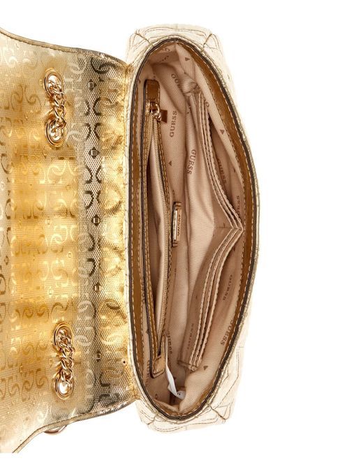 Guess Adelard Metallic Convertible Crossbody Goud | GUESS-SN29094