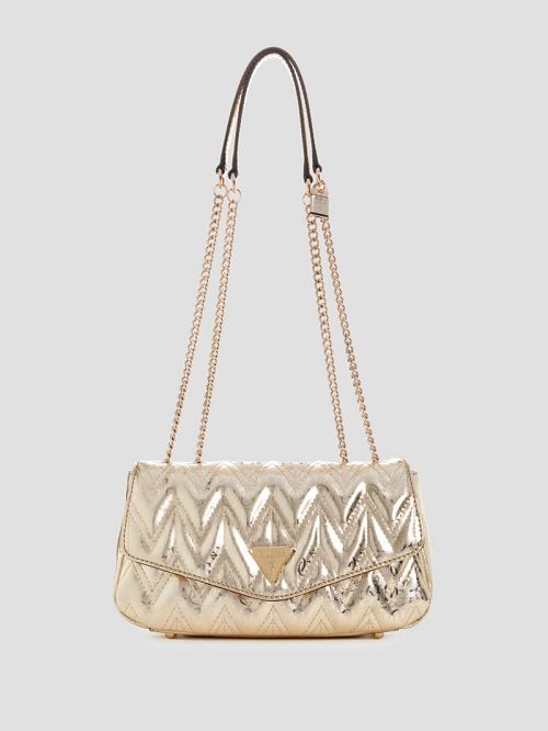 Guess Adelard Metallic Convertible Crossbody Goud | GUESS-SN29094