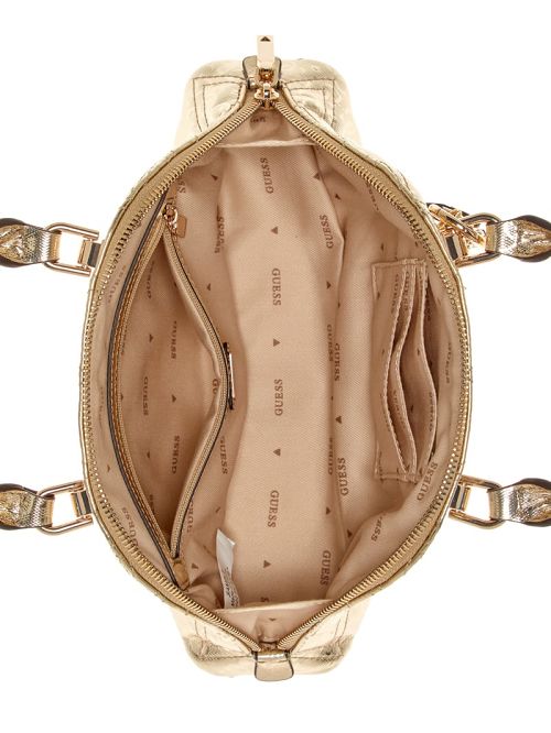 Guess Adelard Metallic Dome Satchel Goud | GUESS-SN29264