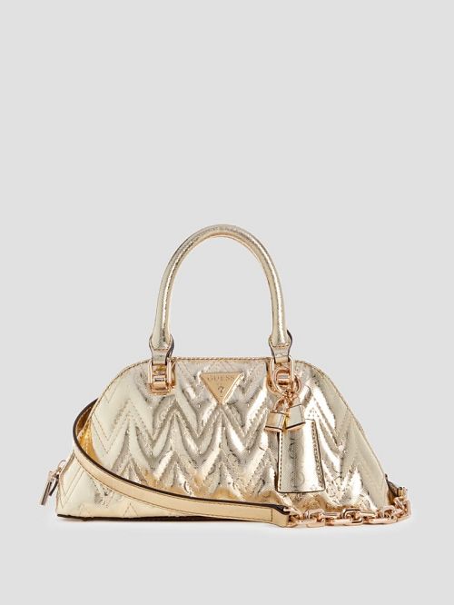 Guess Adelard Metallic Dome Satchel Goud | GUESS-SN29264