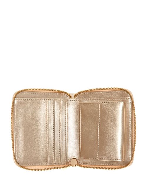 Guess Adelard Small Metallic Zip-Around Wallet Goud | GUESS-SN29471