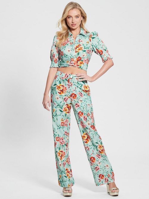 Guess Adele Bowed Shirt Blauw | GUESS-SN27047