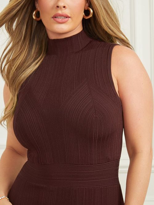 Guess Adwoa Mock-Neck Dress Paars | GUESS-SN26925