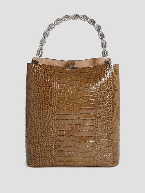 Guess Aida Croc Hobo Bag Groen | GUESS-SN29377