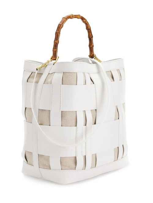 Guess Aida Woven Leather Hobo Bag Wit | GUESS-SN28791