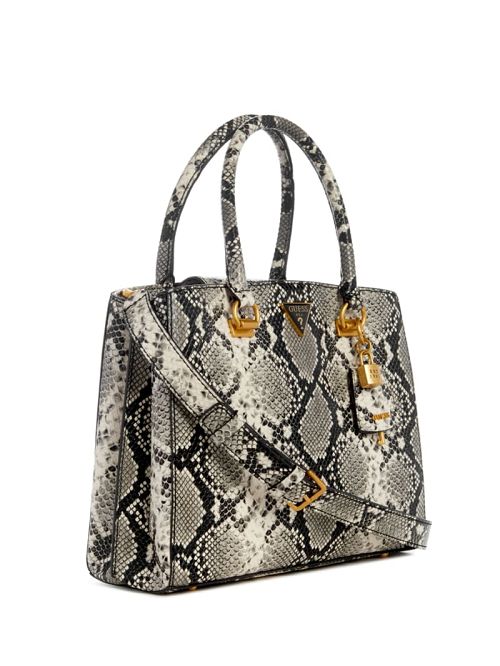 Guess Ales Girlfriend Satchel Zwart Wit | GUESS-SN28728
