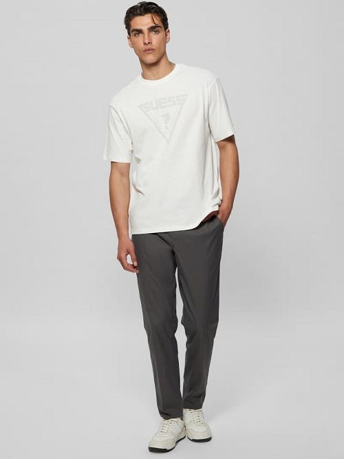 Guess Alino Triangle Signature Tee Wit | GUESS-SN30593
