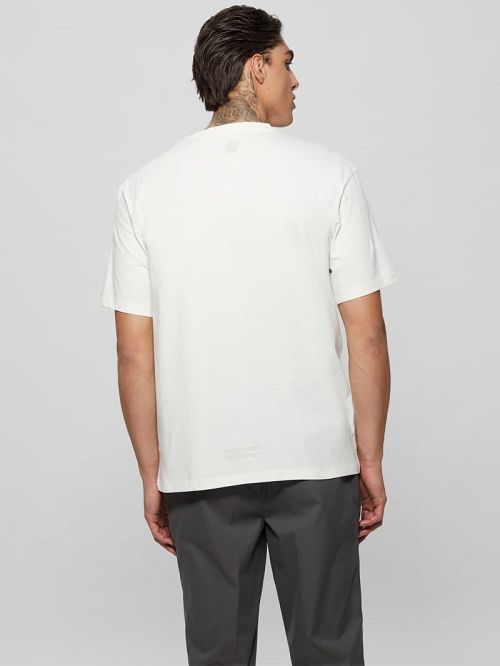 Guess Alino Triangle Signature Tee Wit | GUESS-SN30593
