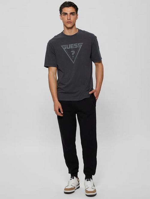 Guess Alino Triangle Signature Tee Zwart | GUESS-SN31581
