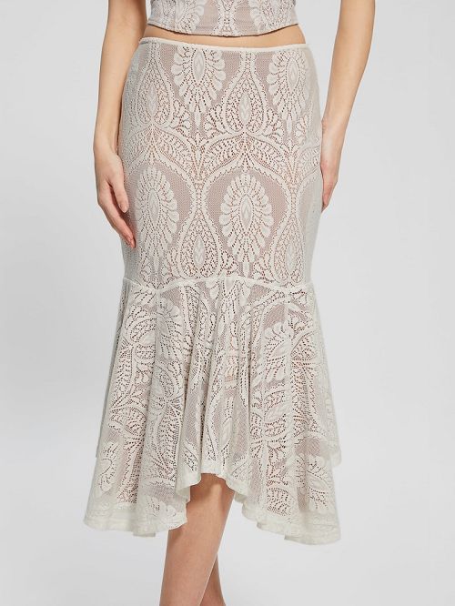 Guess Amera Lace Skirt Wit | GUESS-SN28133