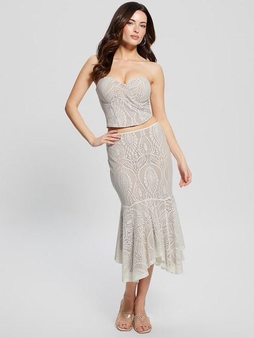 Guess Amera Lace Skirt Wit | GUESS-SN28133