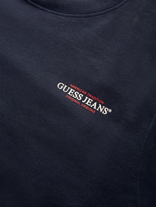 Guess American Tradition Crewneck Sweatshirt Blauw | GUESS-SN30957